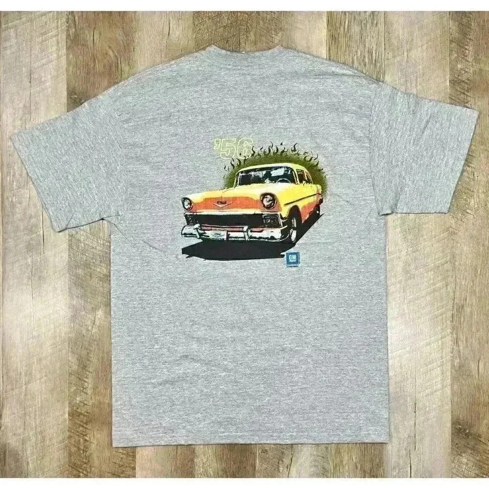 ‘56 Chevy Bel-Air Shirt Mens Large Gray Official GM Product 1956 Short Sleeve - Picture 5 of 9